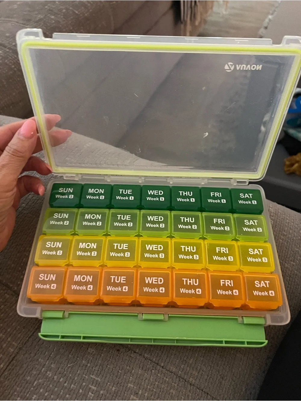 Daily Pill Organizer Box For 28 days by Auvon